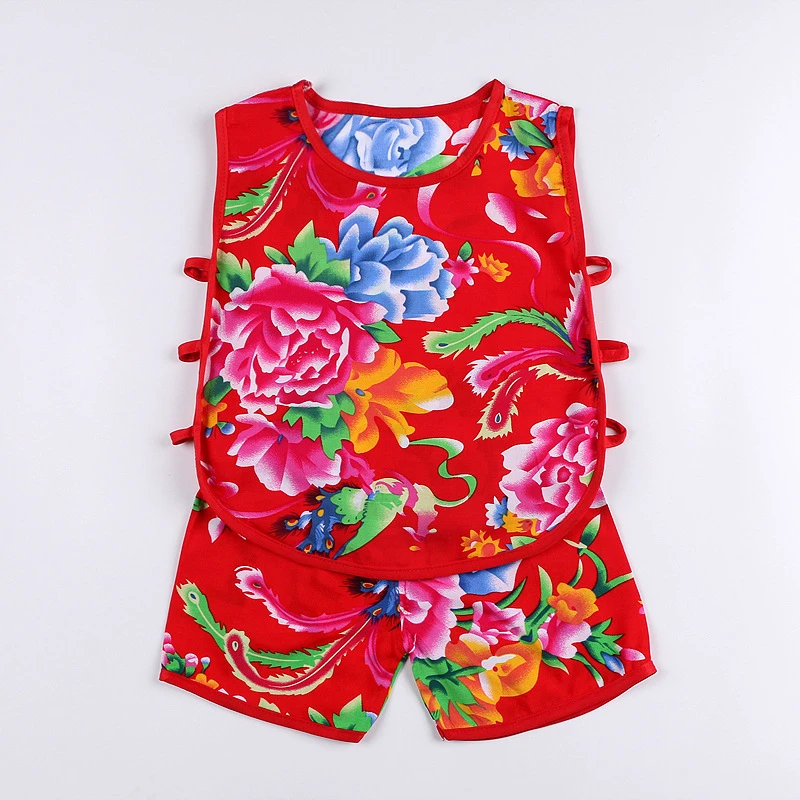 【贝比象】中国风宝宝东北大花琵琶服套装