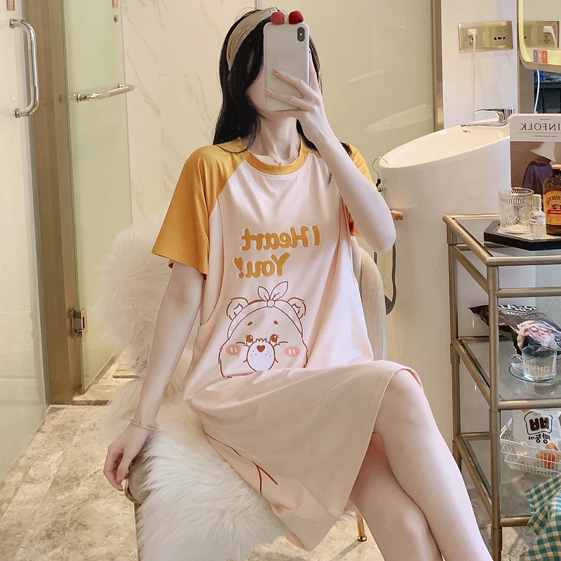 孕妇睡裙可外穿夏季薄款睡衣女哺乳期产后春秋喂奶夏天产妇母乳口