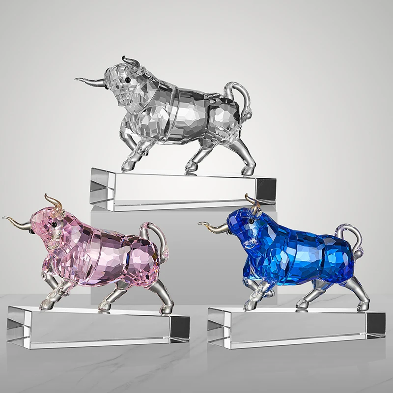 高档水晶饰品 牛气冲天