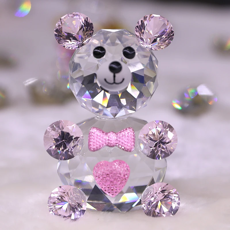 【K9 水晶】 水晶珠宝柜台展示装饰品摆件桌面拍照道具小熊