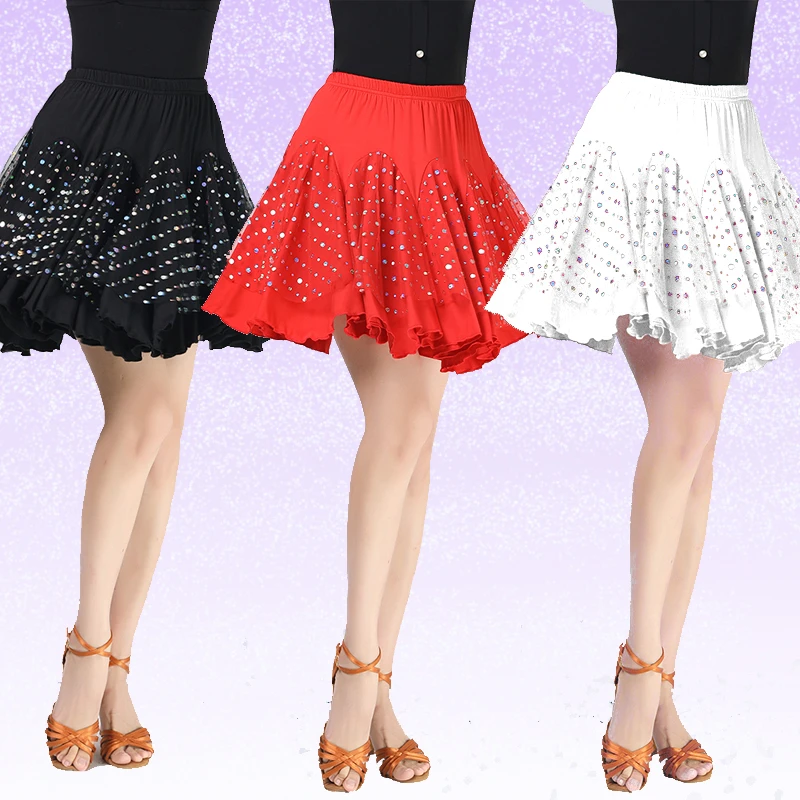 ［老师专享］春夏拉丁舞裙子亮片烫钻裙