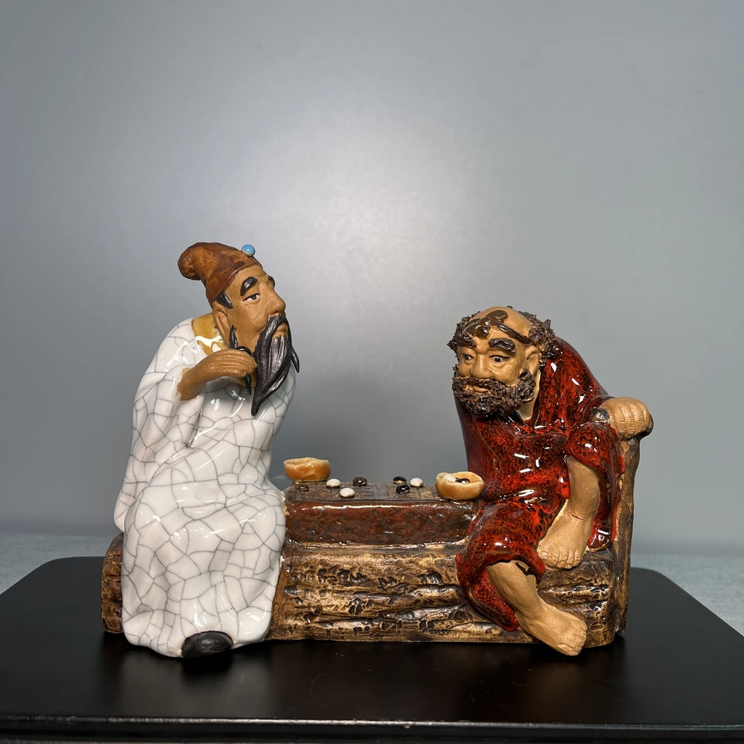 【张国佬、铁拐李】长18宽8高15精品石湾公仔手工摆件、家居摆件