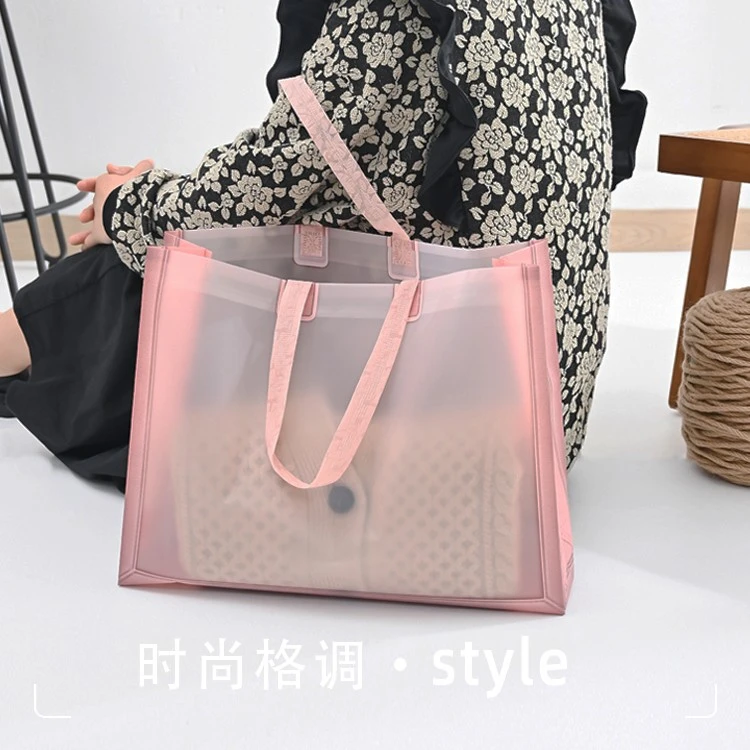 透明PVC肩背手提袋高档时尚衣服礼品包装袋服装店袋子定制LOGO