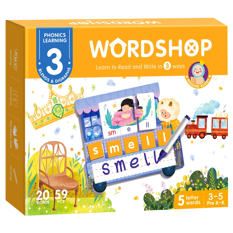 小BOOK点可点读 自然拼读系列WORDSHOP书写工坊第3阶  趣味玩法书