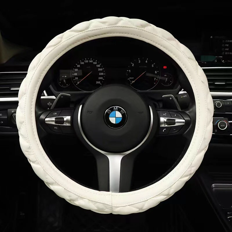 时尚小羊皮汽车方向盘套汽车内饰品装饰女通用车把套四季