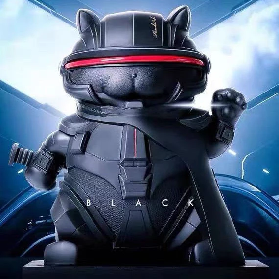 赛博招财猫摆件开业乔迁礼物办公室前台装饰品劫财猫高档潮玩手办