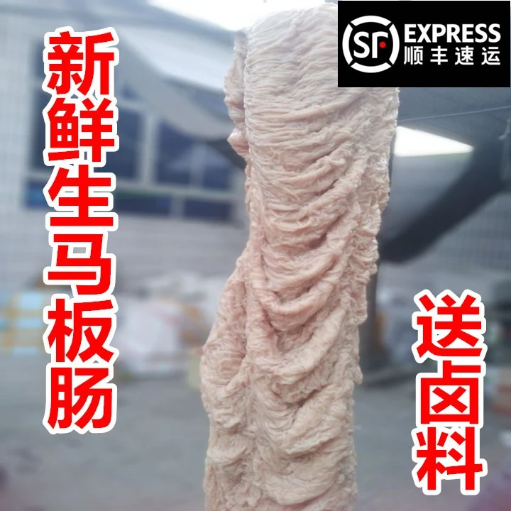 顺丰马板肠5斤新鲜生马肠马大肠马下水农家现杀马肚好吃火锅卤味