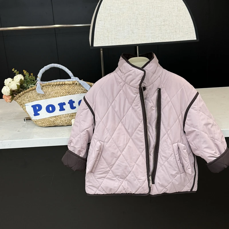 现货leomama【美拉多】女童棉服儿童棉衣加厚双面穿菱格绗线棉外套