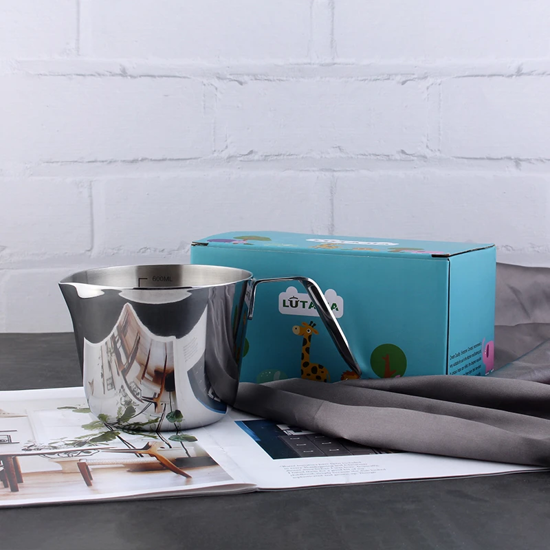 18/10不锈钢加厚600ML辅食锅量杯烘焙锅家用商用工艺欧式方便