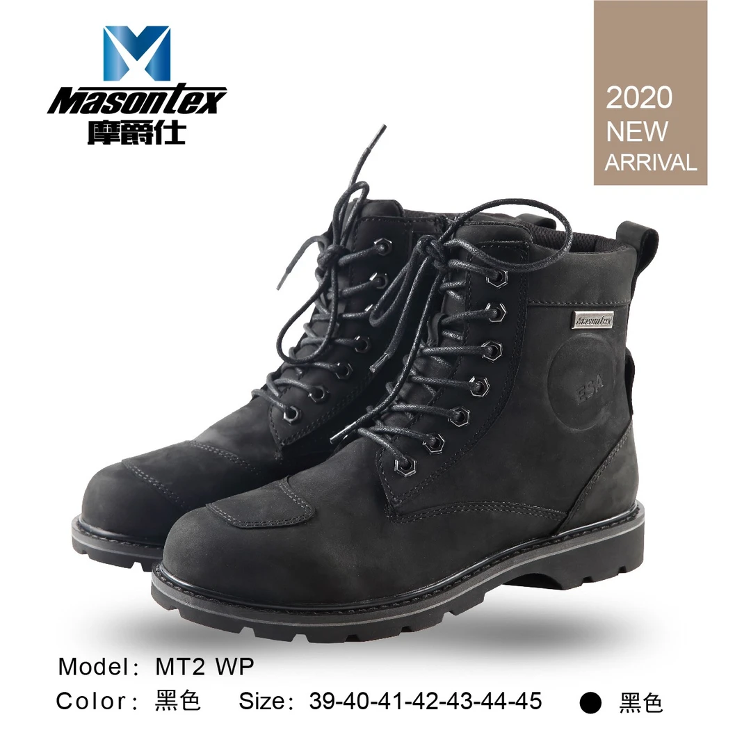 摩爵仕<MT2WP>骑行靴复古牛皮YKK拉链ESA护片冬季保暖防水骑行鞋