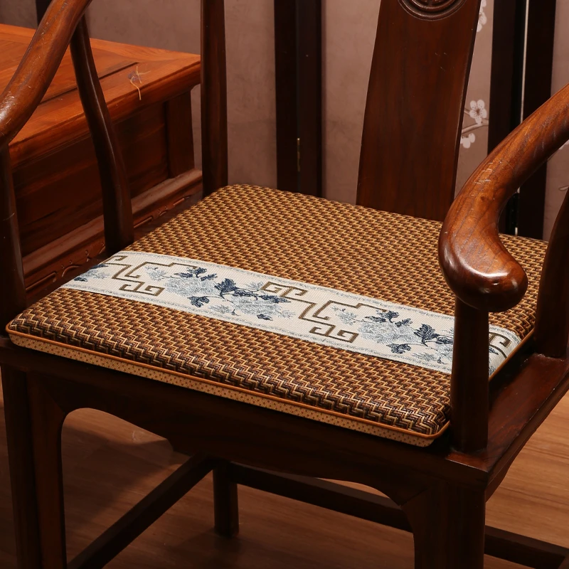 夏季红木沙发坐垫夏天凉席中式藤席垫防滑椅子凉垫椅垫茶桌餐椅垫