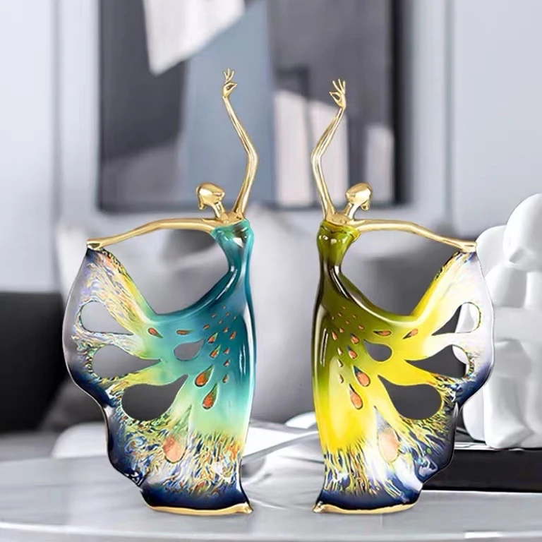 蛇年雀之舞者纯铜摆件现代新中式创意家居客厅简约装饰品轻奢礼品