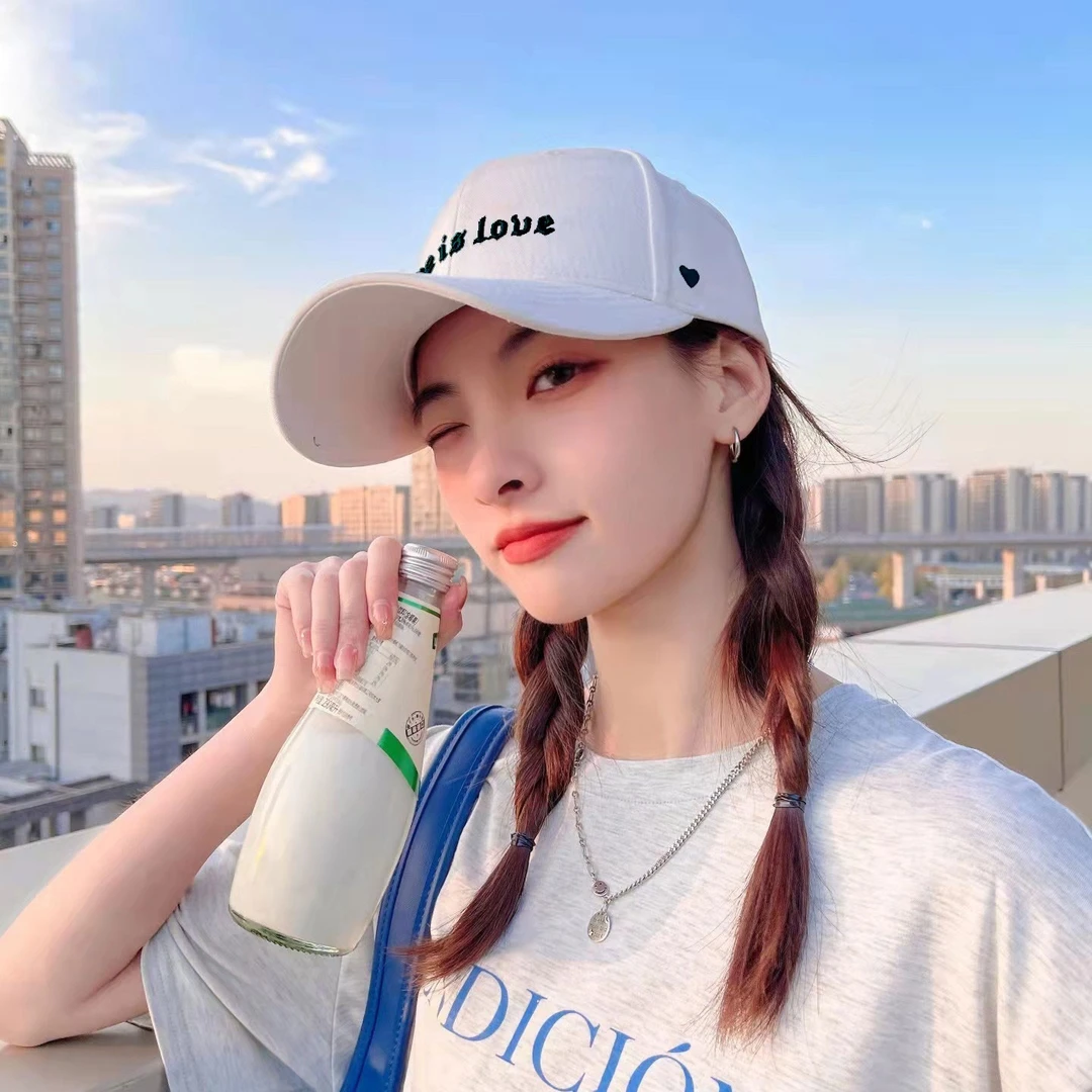 2025新款韩版love时尚百搭字母刺绣硬顶棒球帽休闲ins夏季帽子