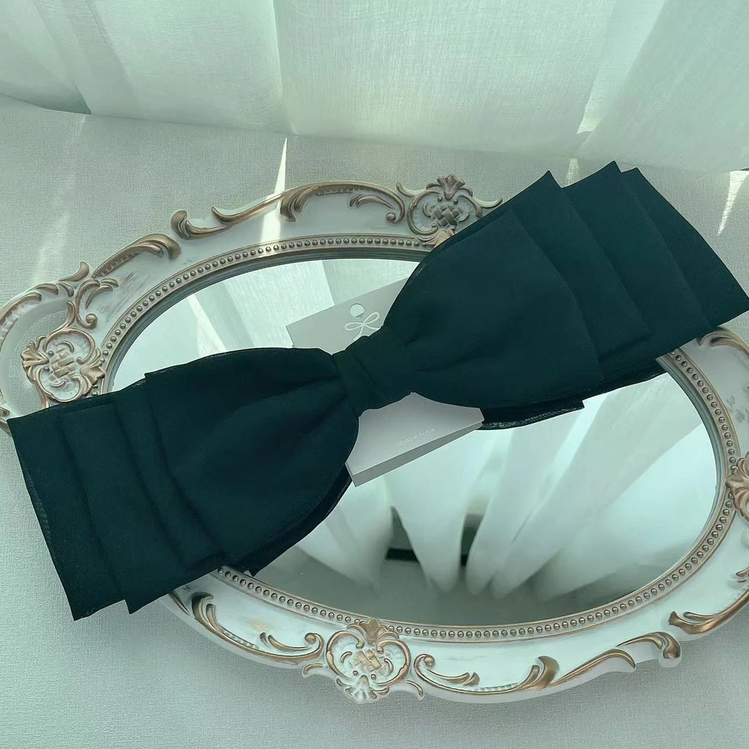 布艺发饰 th081超长四层蝴蝶结发夹顶夹弹簧夹