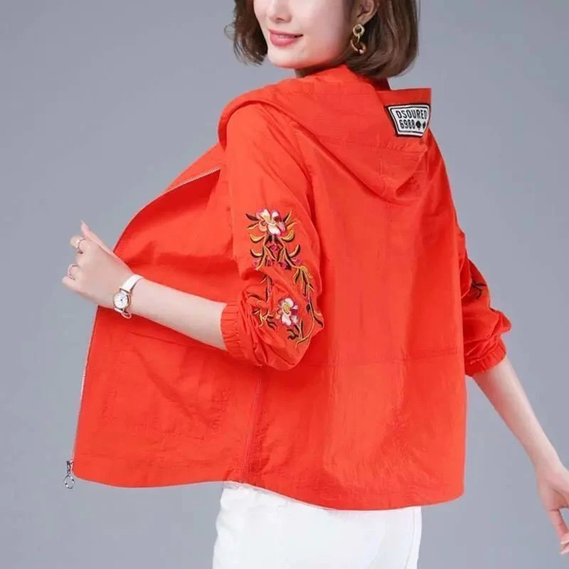 中年妈妈防晒服女2022夏季新款防晒衣女防紫外线长袖薄外套洋气