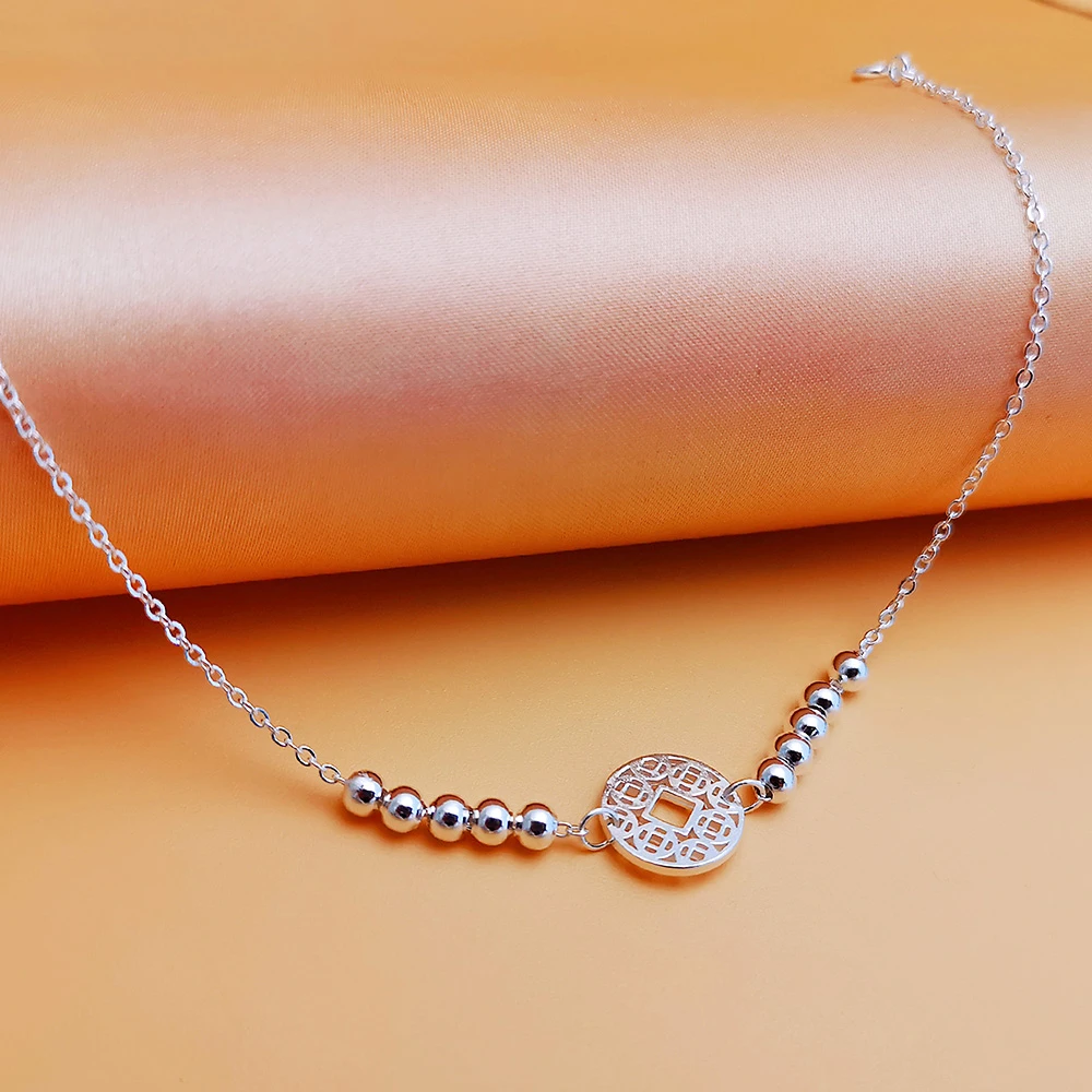 足银脚链 脚链女999纯银银饰品秀气女子民族风简约休闲美足小脚链