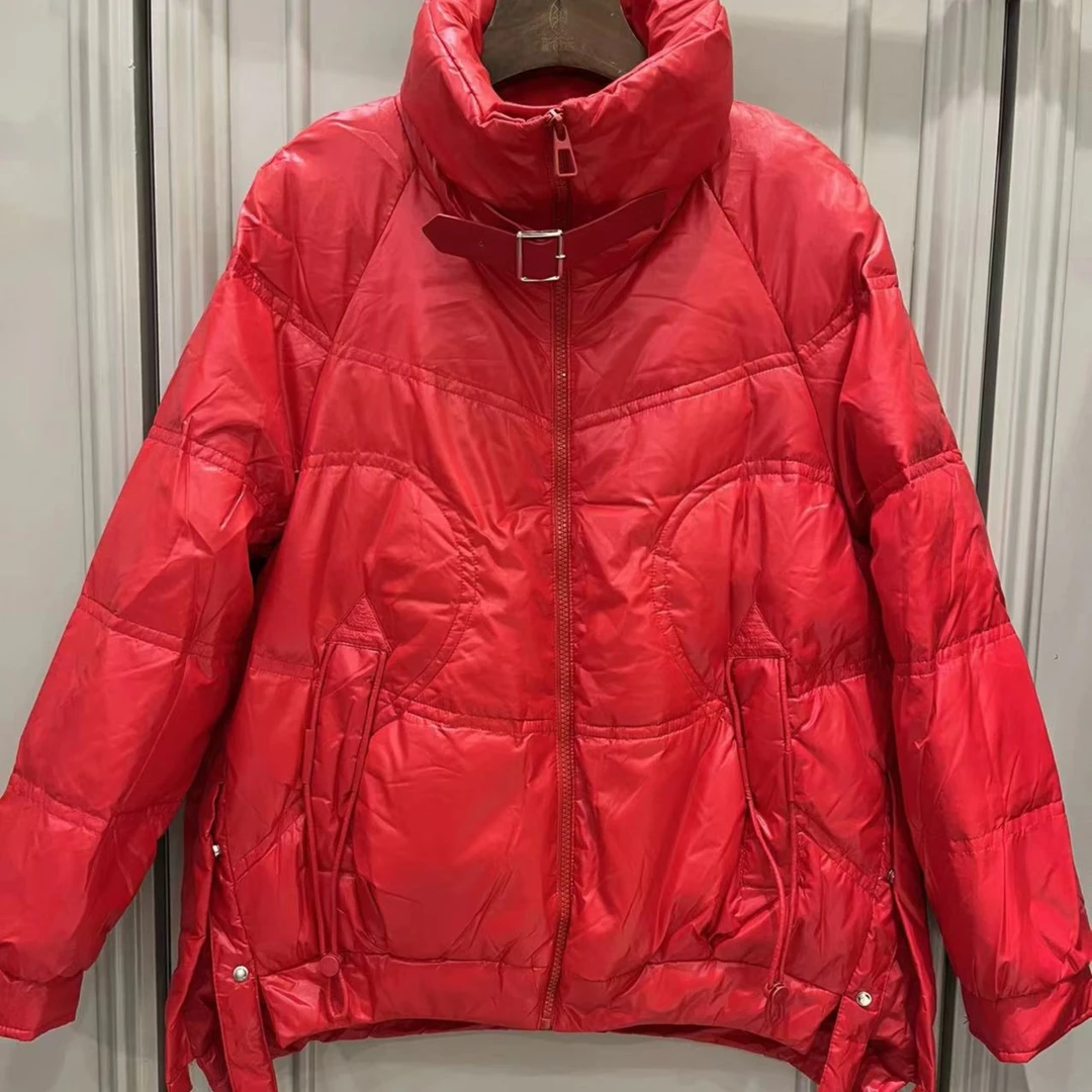 【祯姐宠粉】红色抽绳羽绒服005T