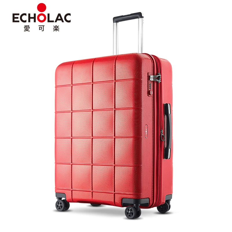 Echolac/爱可乐Echolac爱可乐宫格防刮可扩展行李箱红色男女高档