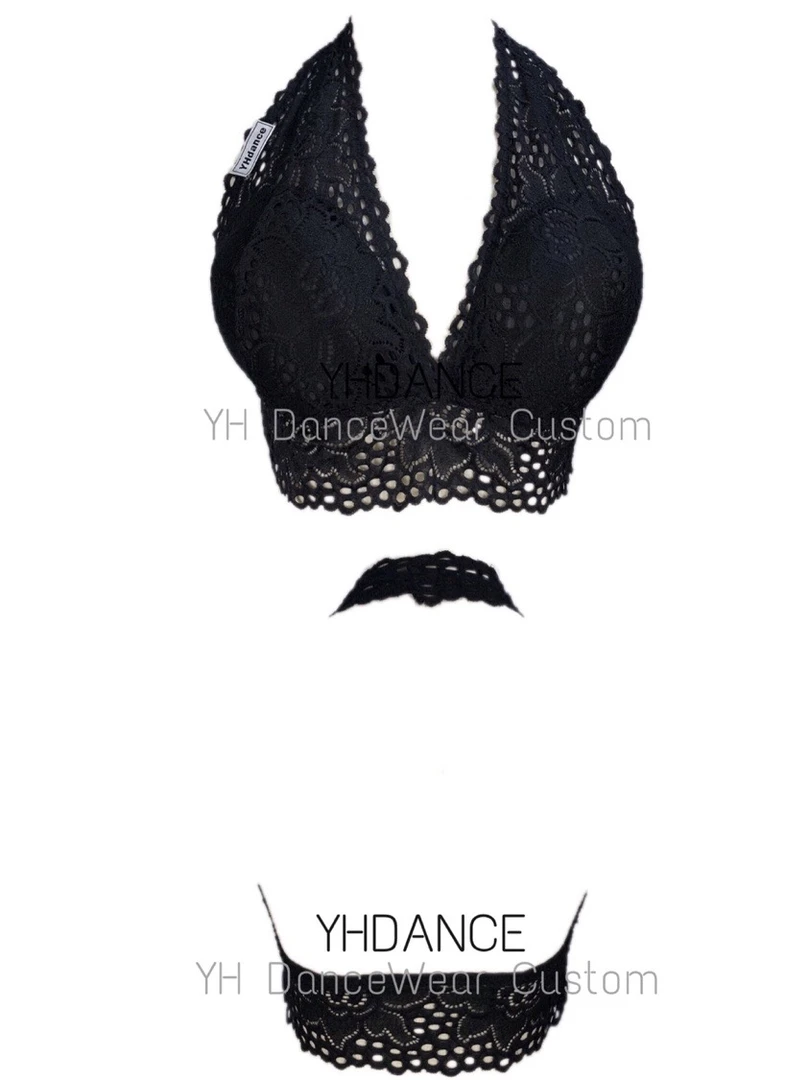 YHDANCE拉丁舞结婚纪念黑色内衣夏季吊带防下垂09