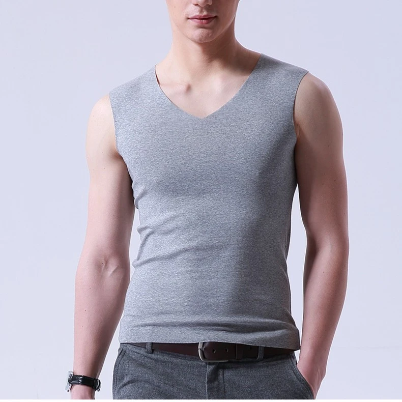 男士莫待尔棉紧身无痕背心内穿无袖坎肩夏季健身薄款四季打底汗衫