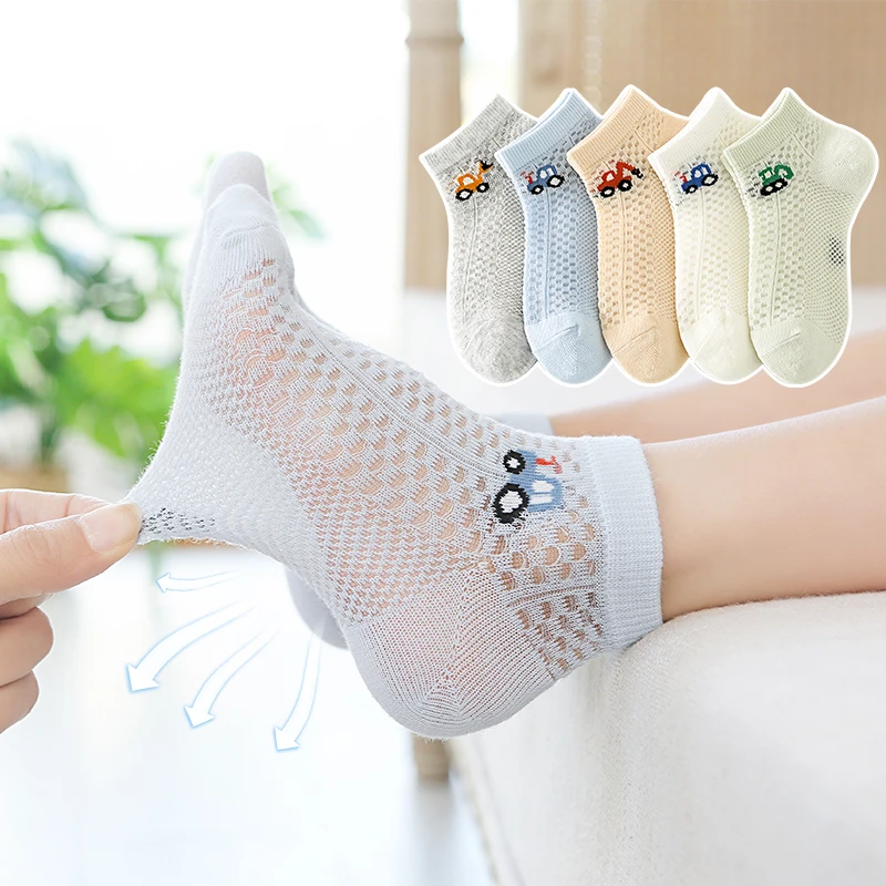 六指鼠儿童袜子夏季薄款男童女童宝宝舒适网眼透气卡通学生船袜潮