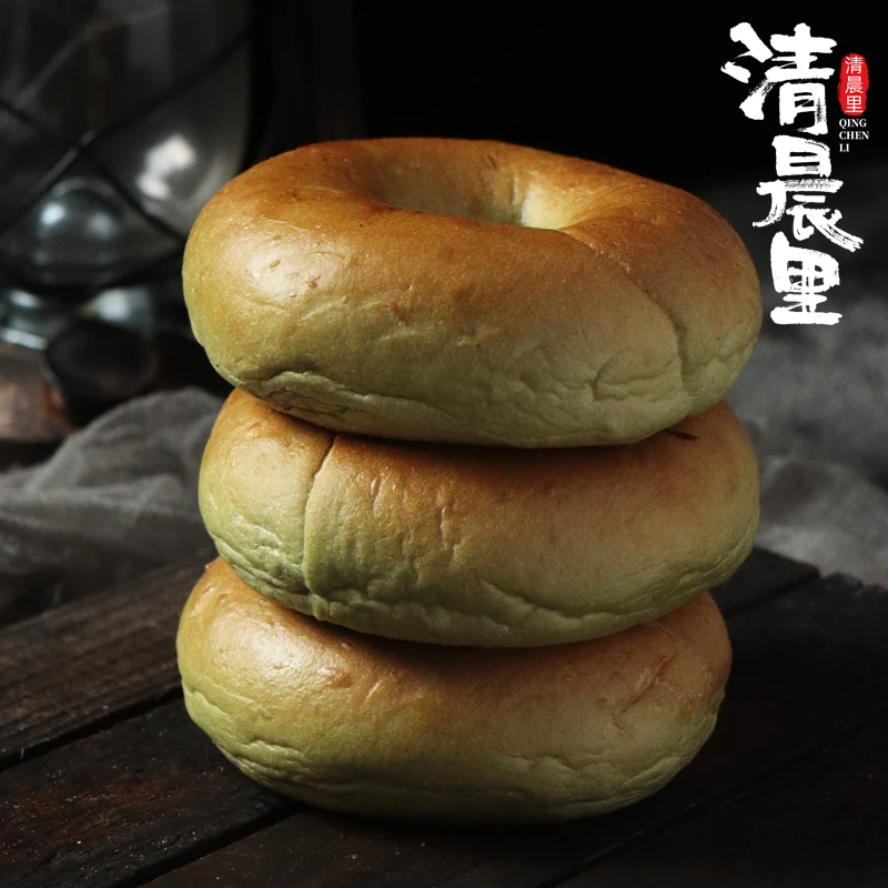 清晨里抹茶红豆贝果面包早餐代餐手作欧包轻食饱腹健康代餐无蔗糖