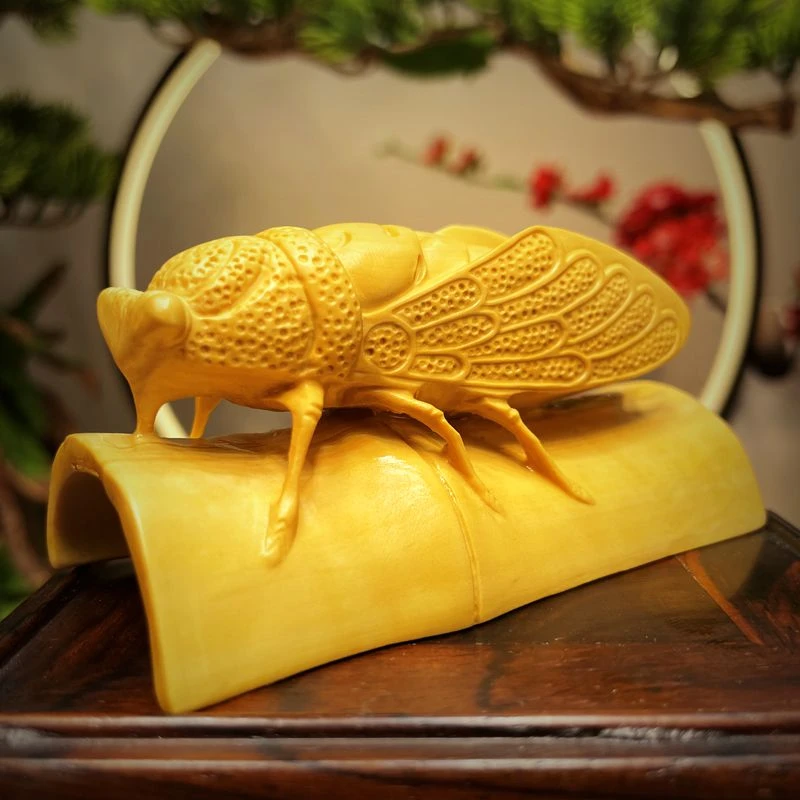 小叶黄杨木知足常乐10cm   实木根雕工艺品家居装饰品