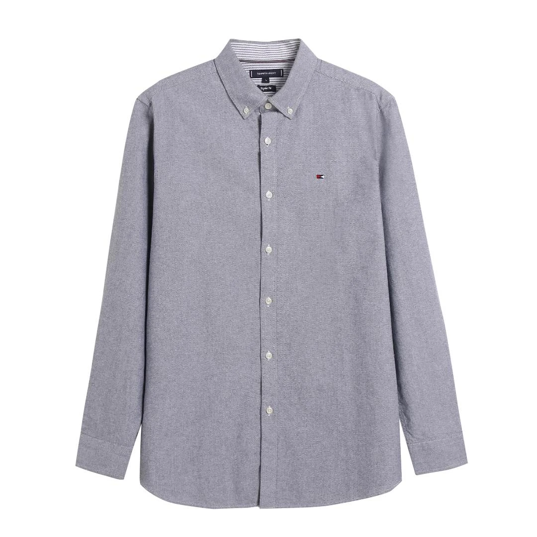 TOMMY&JACKY【100%精梳棉商场同款】欧版春秋季修身百搭男士衬衫