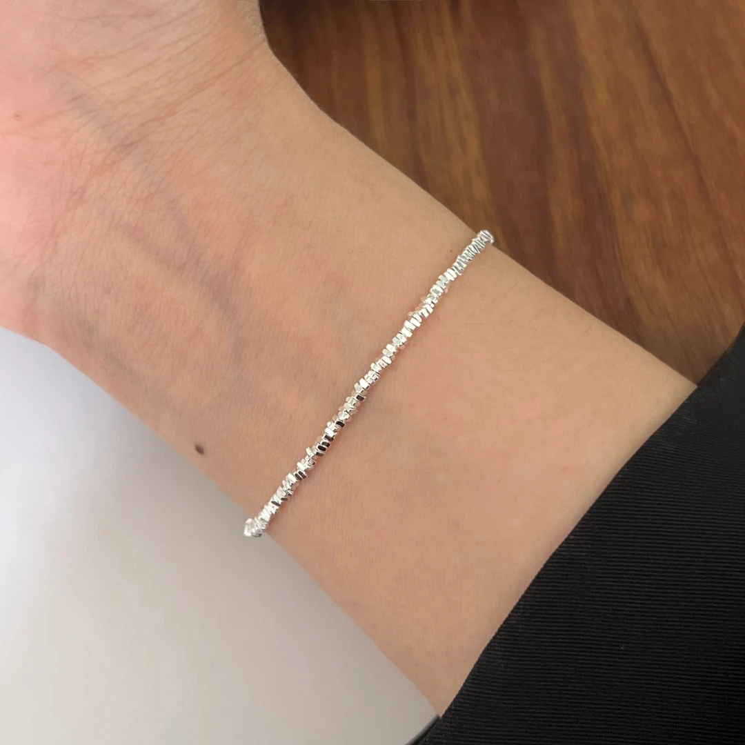 925银手链 ins冷淡风细款迷你碎银几两手链女 1774小众