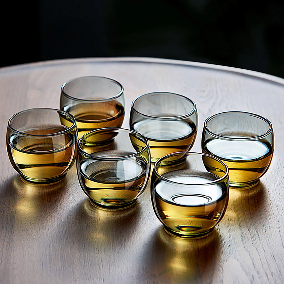 玻璃茶杯加厚耐热轻奢家用功夫茶具客人喝茶杯子品茗杯