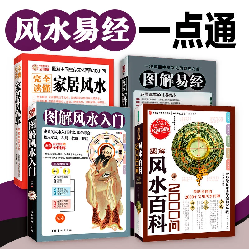 全4册】 图解风水入门风水百科 招财家居办公室住宅店铺布局阳宅