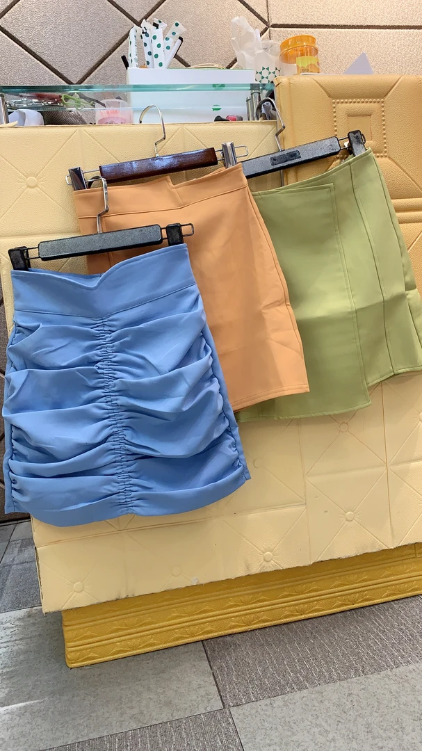 高腰半身裙褶皱包臀短裙子