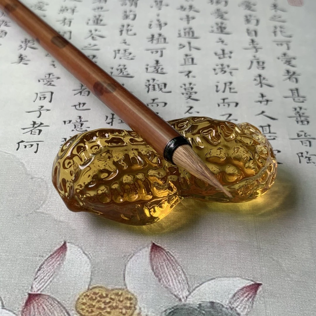 【花生笔搁】水晶笔搁，文房用品