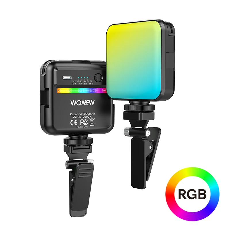 WONEW手机支架美颜灯相机口袋七彩补光灯直播视频拍摄美颜灯led