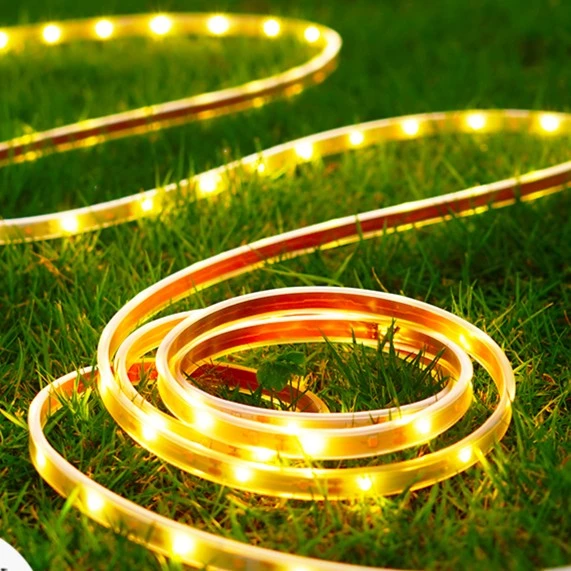 新款太阳能灯带户外防水超亮庭院花园阳台装饰彩灯串闪灯LED灯条