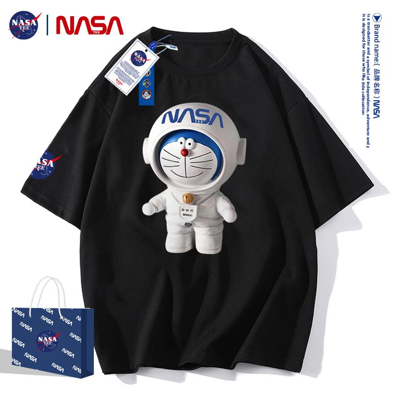 NASA TEE2022新款纯棉潮牌联名T恤短袖男女同款半截袖上衣#叮当猫
