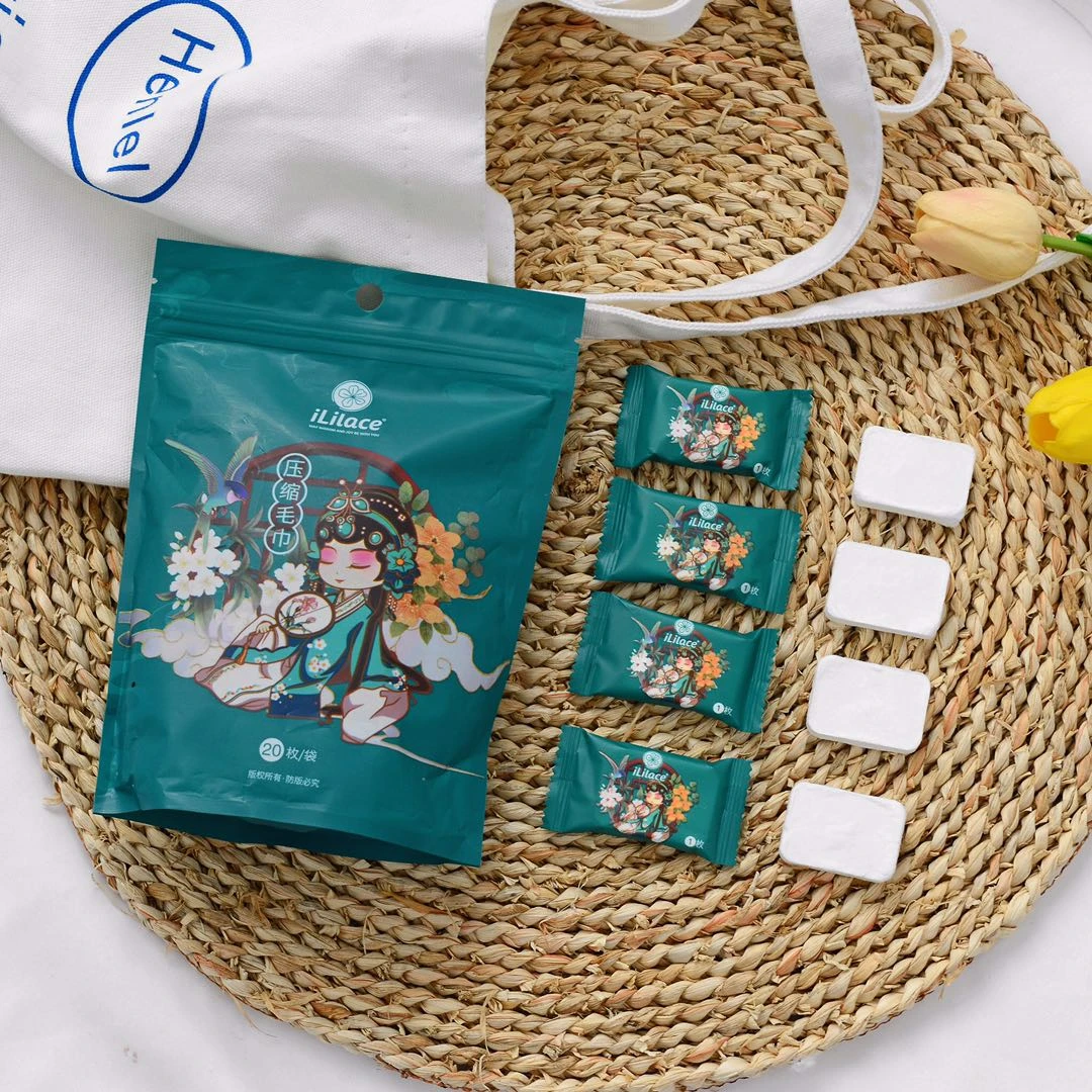 Linglexi/灵乐熙压缩毛巾洗脸巾一次性旅行装国潮风便携式洁面巾