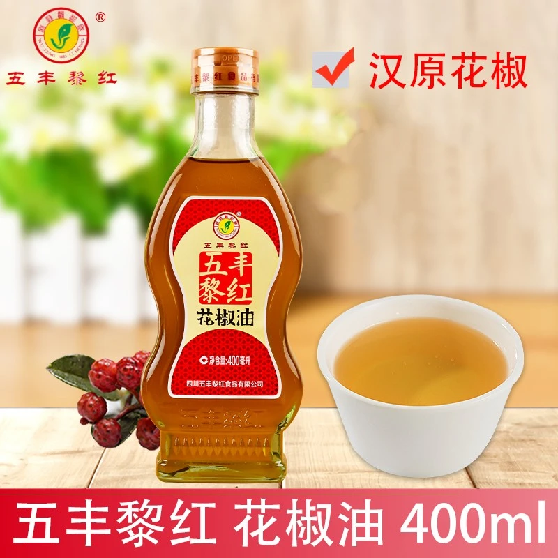 五丰黎红花椒油麻香400ml四川特产麻油正品家用汉源麻椒油藤椒油