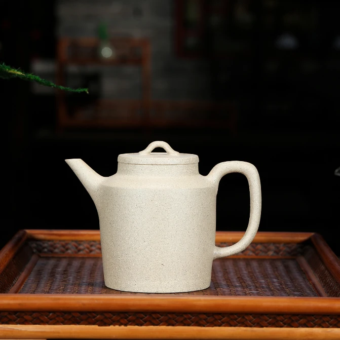 陽萱堂曼生汲直壶容量200cc黄龙山原矿芝麻段泥 纯手工手制宽口