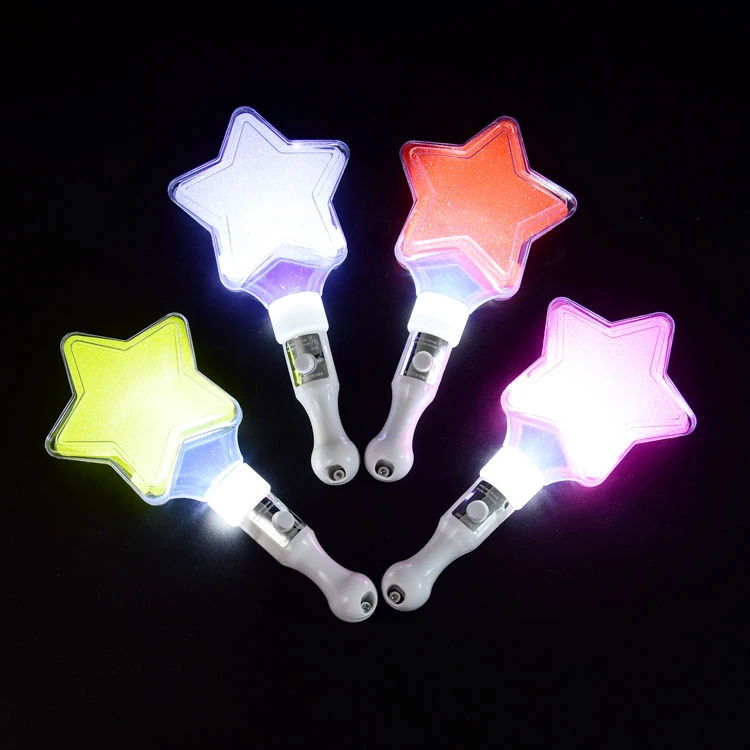 星星荧光棒批发演唱会七彩五角星应援棒闪光手灯荧光棒玩具心形