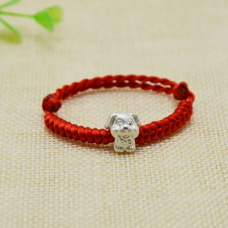 锦绳缘足银布艺手链手工编织十二生肖虎宝宝红绳手链婴儿童手绳