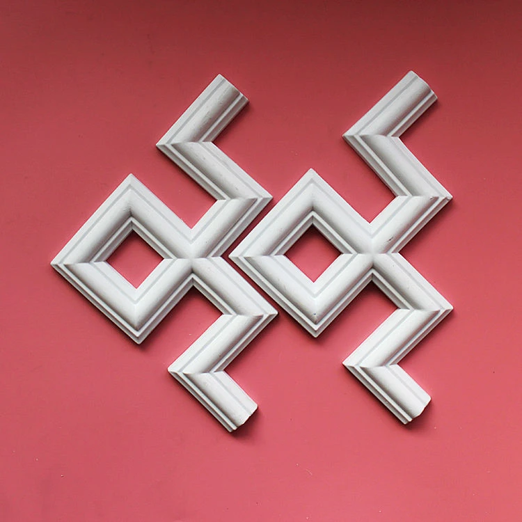 欧式pvc石膏线条转角花背景墙吊顶装饰花门楣东阳木雕贴花实木3cm