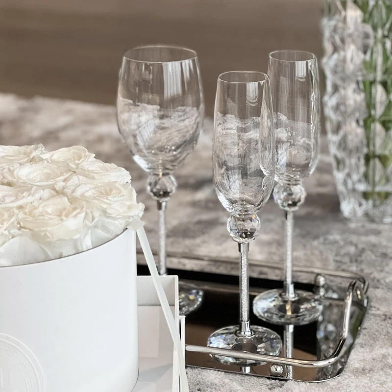 DIMDEVL/汀黛手工定制轻奢高脚细钻香槟红酒杯对杯水晶玻璃杯