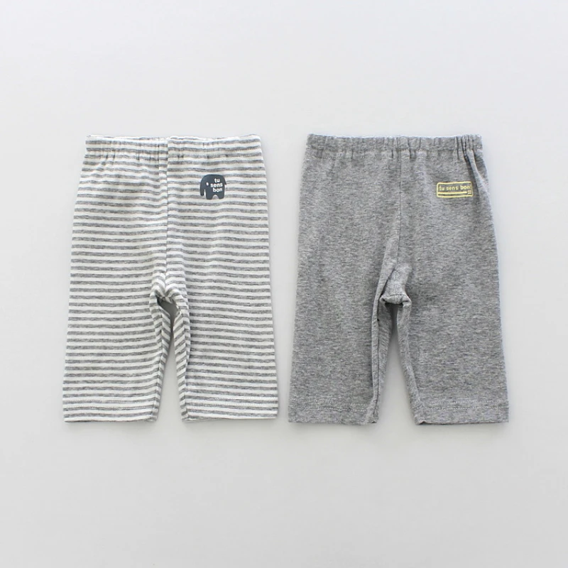 两件装 儿童纯棉5分裤家居裤男童宝宝五分裤短裤男孩薄款裤子
