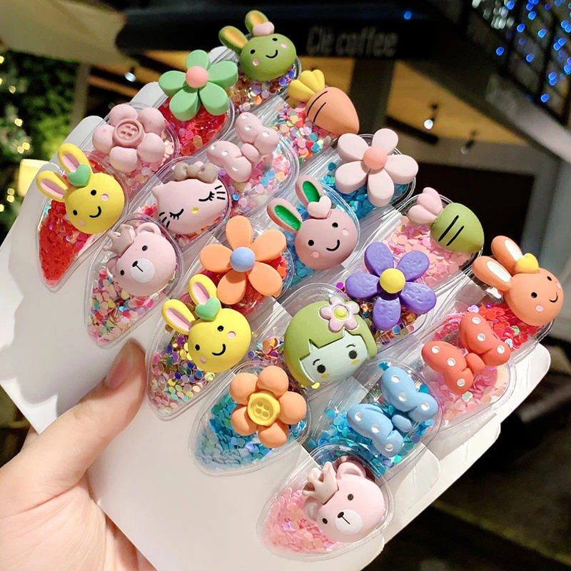儿童卡通流沙bb夹碎发夹子小女孩侧边发卡发饰