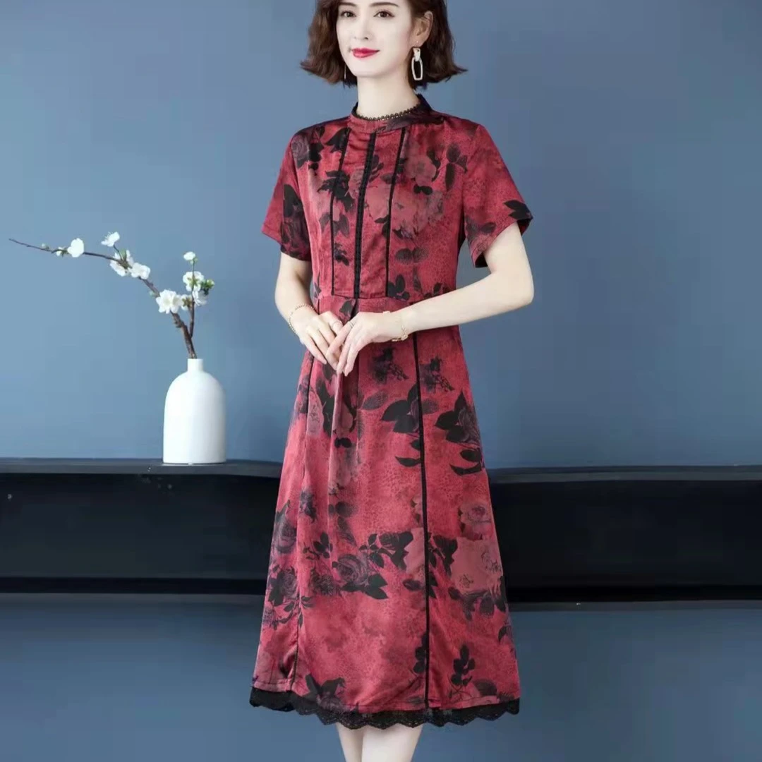 新三条杠长款连衣裙-716