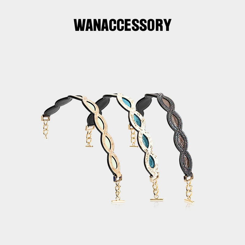 WANACCESSORY万蔻2020年新款女士拼色波浪纹包包手提配饰原创设计