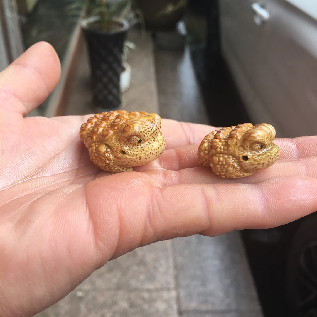 竹雕招财竹子纯手工满钉小金蟾手把件摆件案头雅玩改价链接