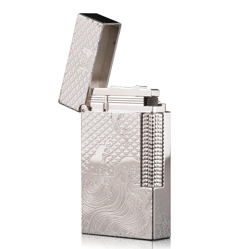 法国都柏特朗声充气打火机纯铜钢音砂轮送男士高端鲤鱼跃龙门