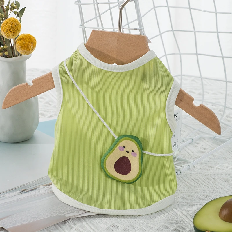 [达人]牛油果挎包背心泰迪衣服夏装薄款夏天防掉毛小猫衣服6155